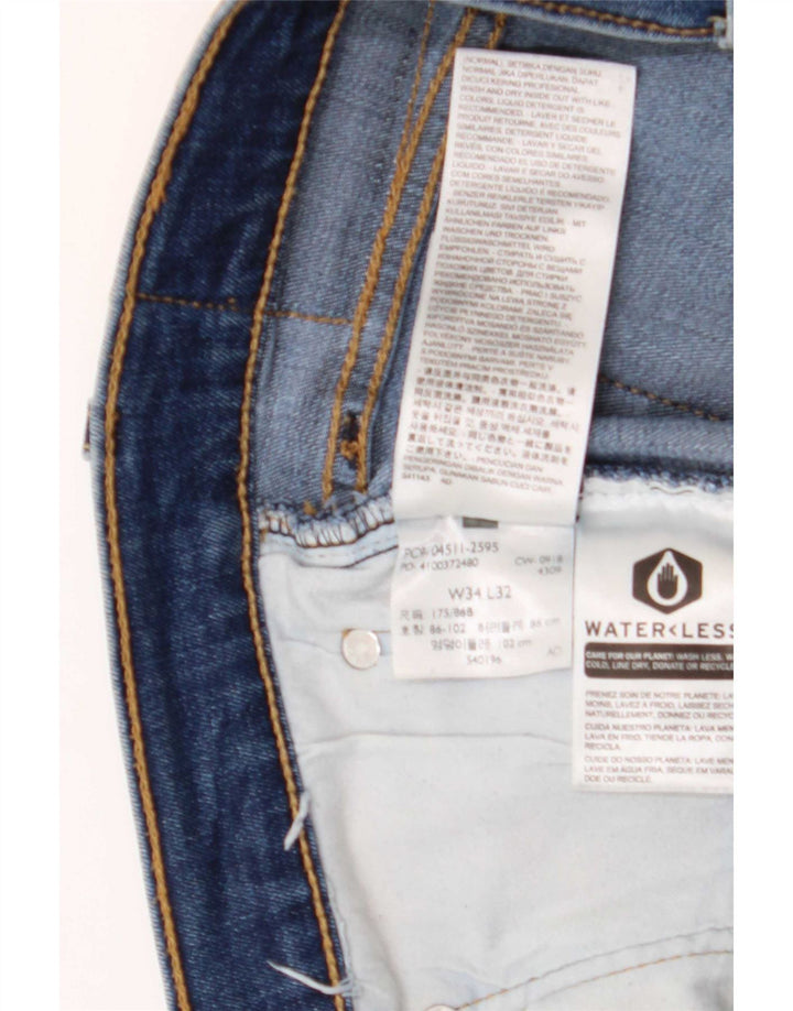 Levi's Mens 511 Slim Jeans W34 L32 Blue Cotton