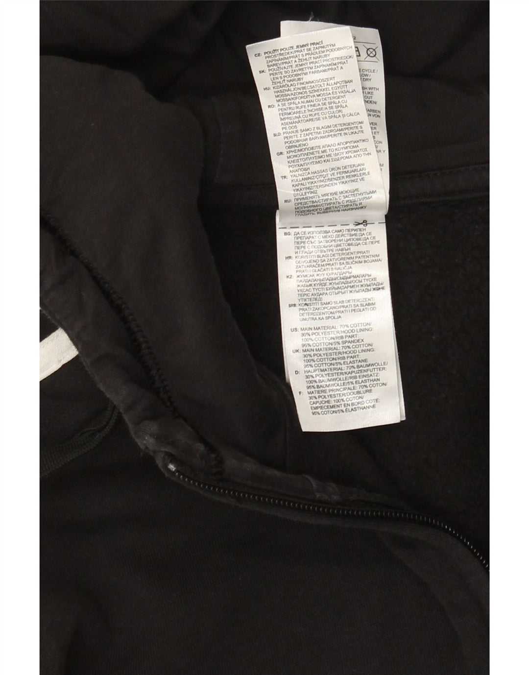 Adidas Mens Zip Hoodie Sweater Medium Black Cotton