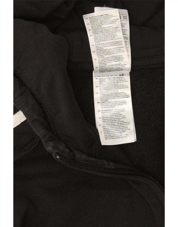 Adidas Mens Zip Hoodie Sweater Medium Black Cotton