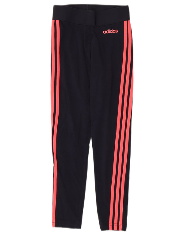 Adidas Womens Leggings UK 4/6 XS Navy Blue Cotton