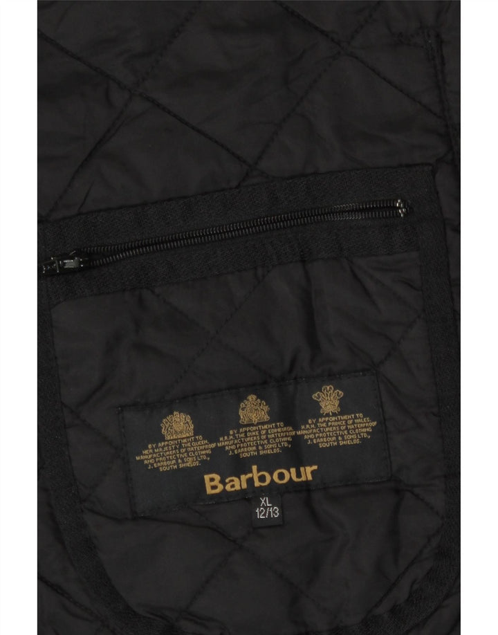 Barbour Boys Quilted Quilted Jacket 12-13 Years XL Black Polyester