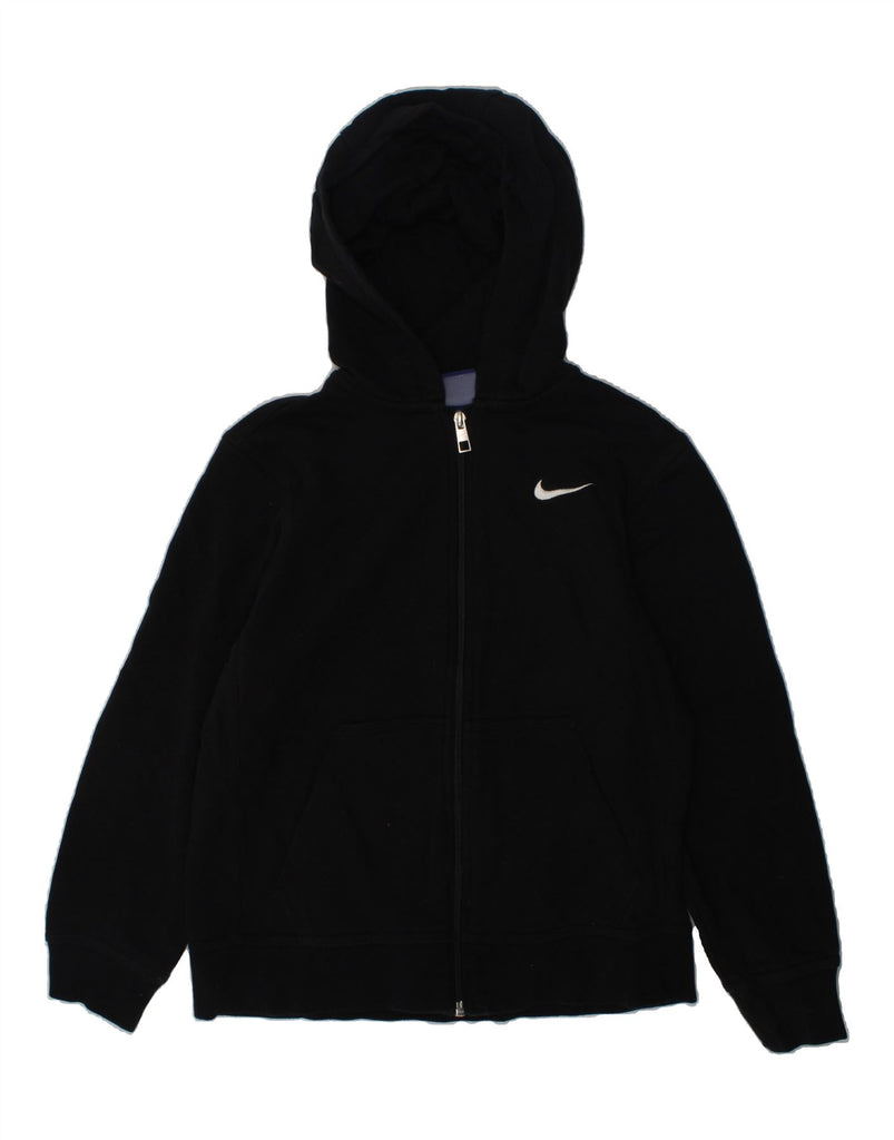 NIKE Boys Zip Hoodie Sweater 10-11 Years Medium Black Cotton | Vintage Nike | Thrift | Second-Hand Nike | Used Clothing | Messina Hembry 