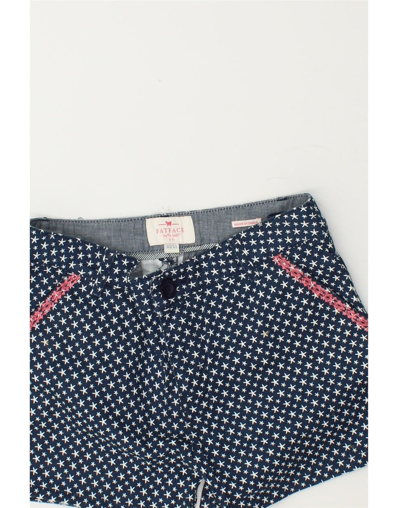 FAT FACE Girls Abstract Chino Shorts 10-11 Years W24  Navy Blue Cotton Vintage Fat Face and Second-Hand Fat Face from Messina Hembry 