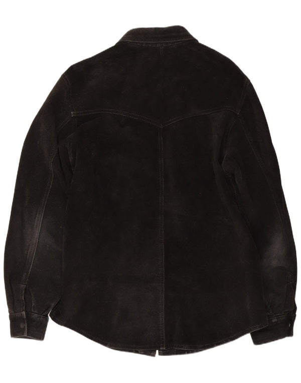 Flying Wear Mens Suede Shirt XL Black Leather