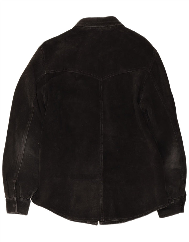 Flying Wear Mens Suede Shirt XL Black Leather
