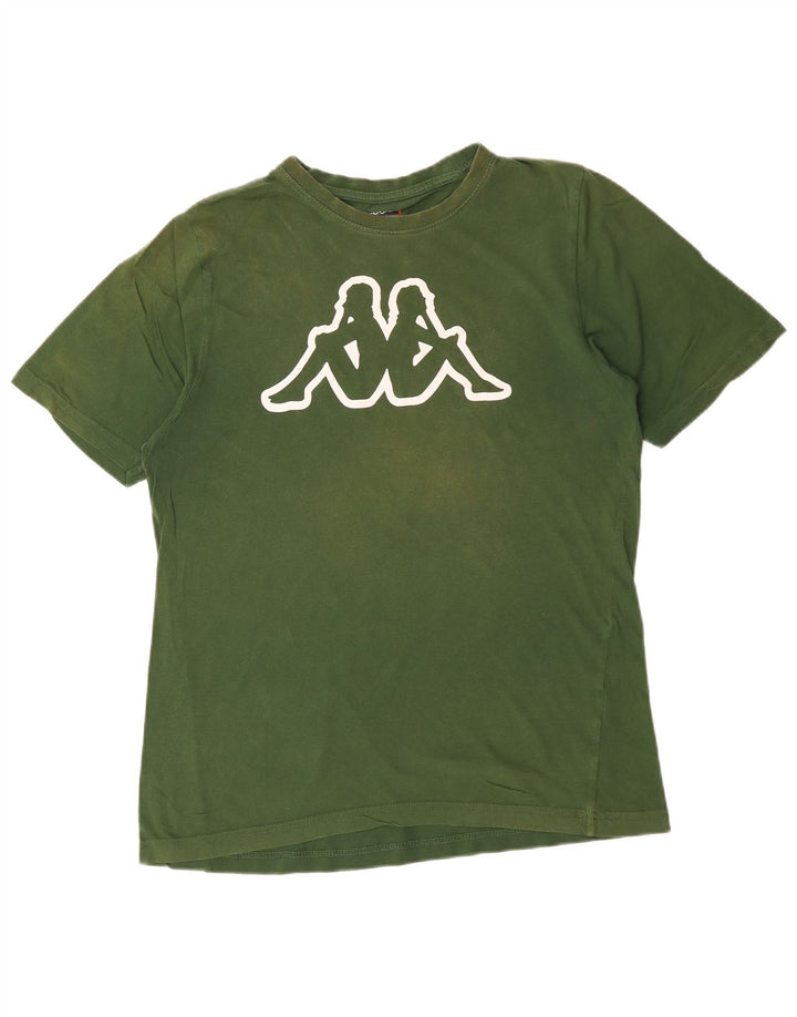 Kappa Mens Graphic T-Shirt Top Medium Green Cotton