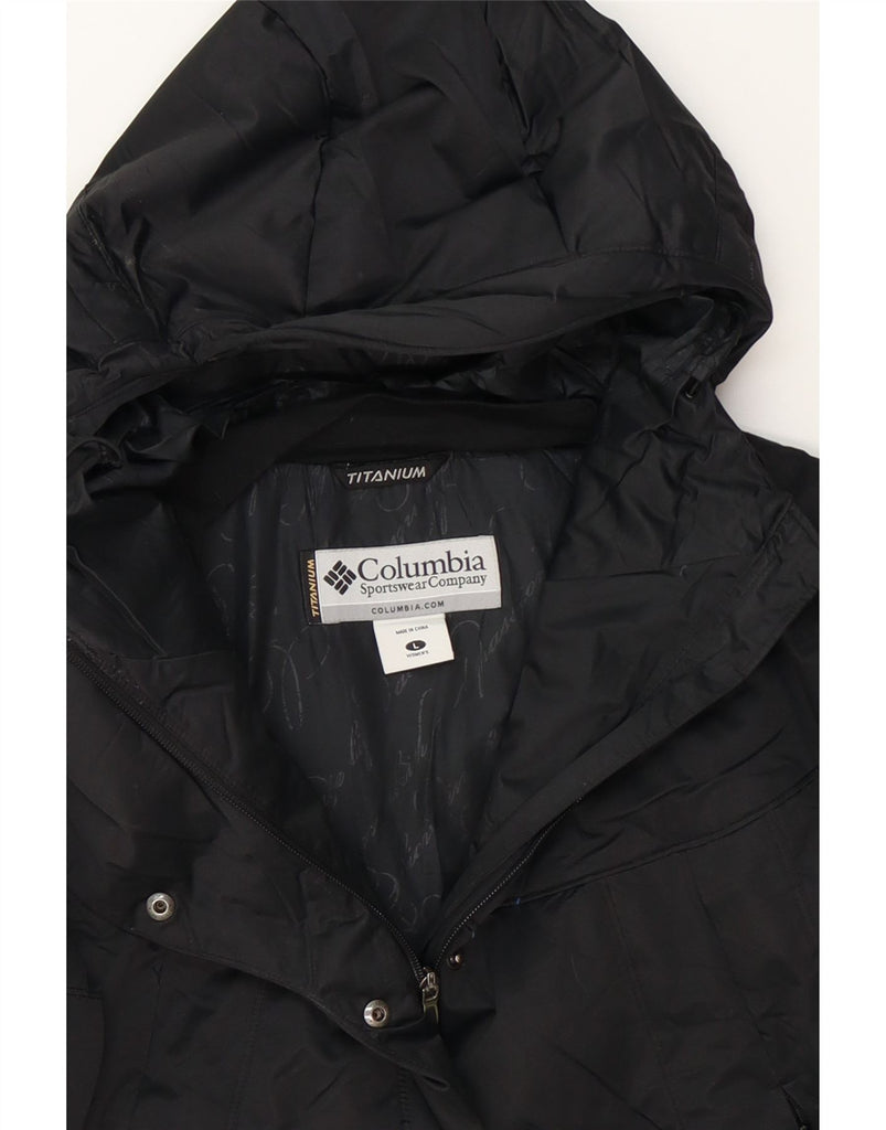 COLUMBIA Womens Omni-Heat Hooded Padded Jacket UK 16 Large Black Vintage Columbia and Second-Hand Columbia from Messina Hembry 