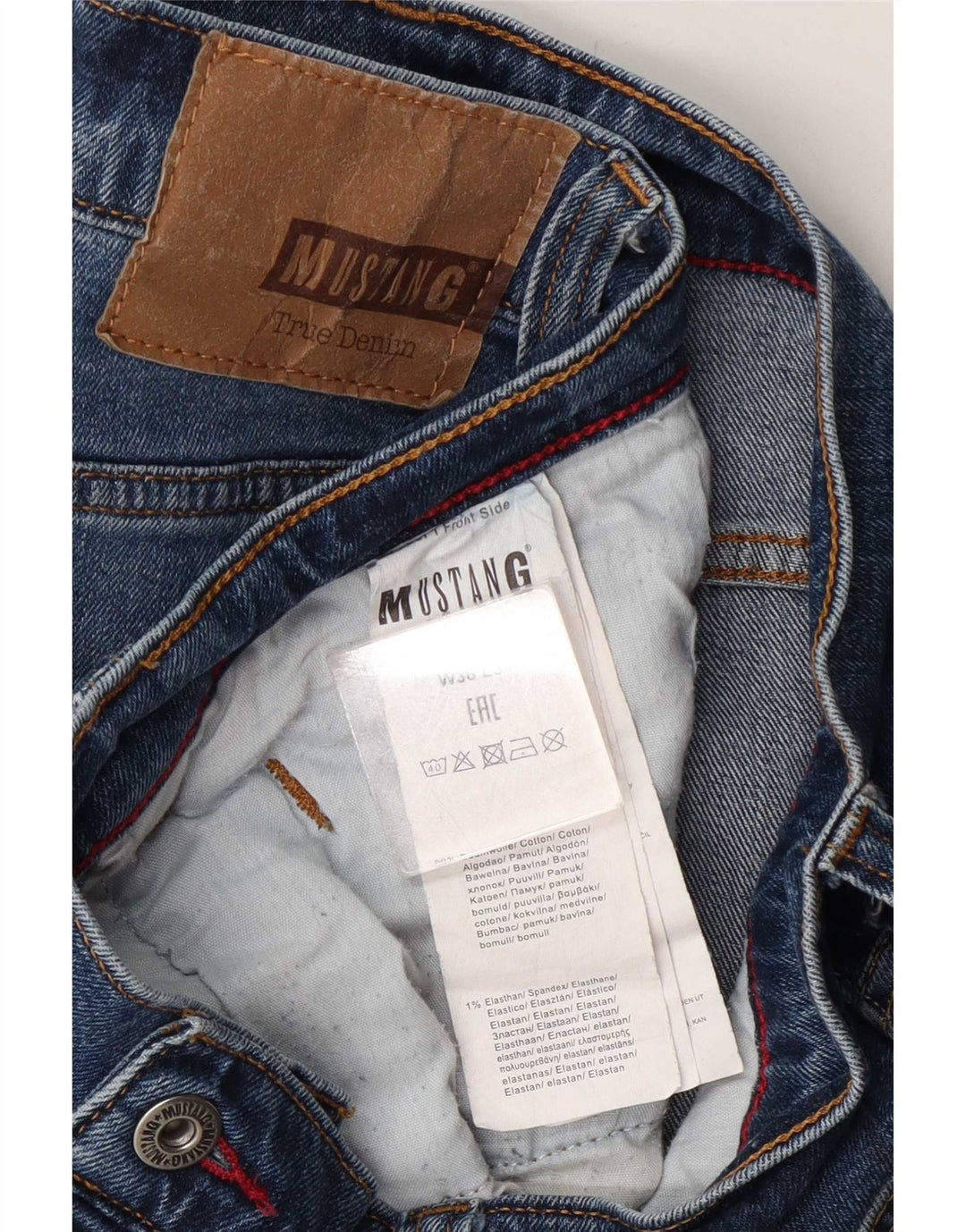 Mustang Mens Bootcut Jeans W36 L34 Blue Cotton