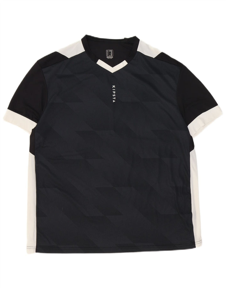 Decathlon Mens Graphic T-Shirt Top 2XL Black Colourblock