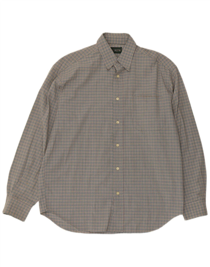 J. Crew Mens Shirt Large Blue Check Cotton