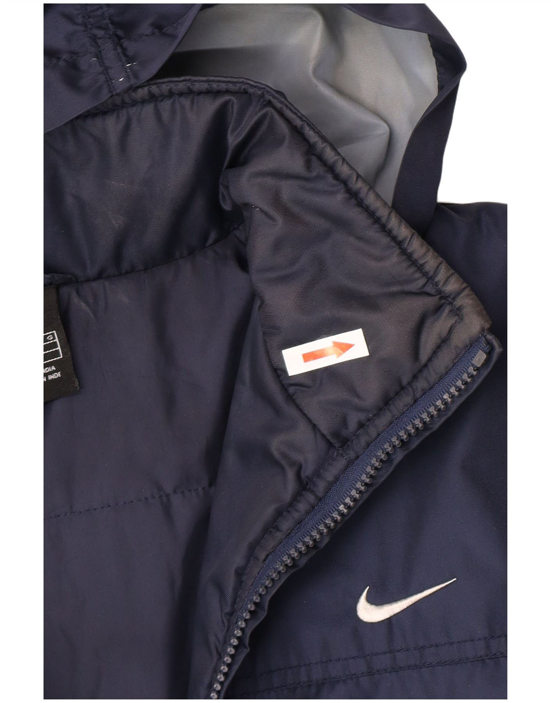 Nike Boys Graphic Hooded Windbreaker Jacket 12-13 Years Large Navy Blue
