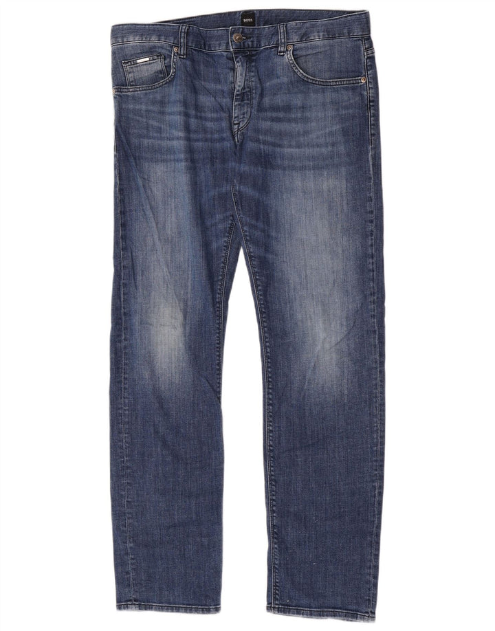 Hugo Boss Mens Stretch Slim Jeans W34 L32 Blue Cotton