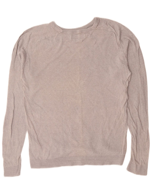 Jack & Jones Mens Crew Neck Jumper Sweater Large Grey Linen