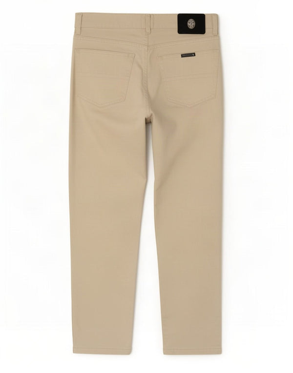 Trussardi Mens Straight Casual Trousers W34 L28 Beige Cotton