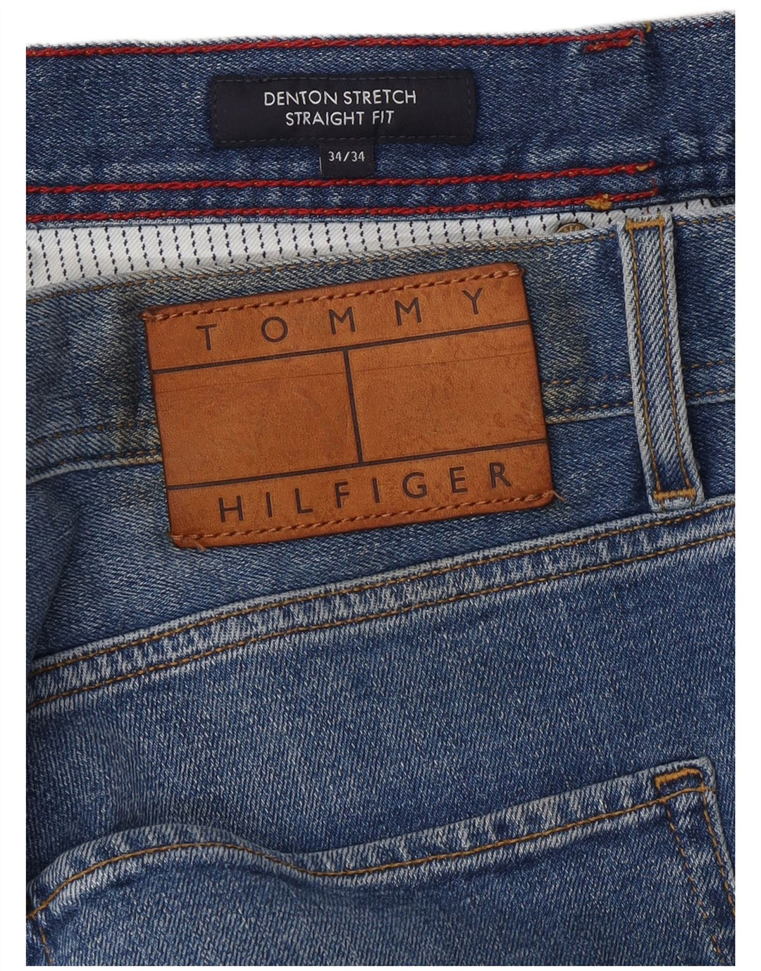 TOMMY HILFIGER Mens Denton Straight Jeans W34 L34 Blue Cotton