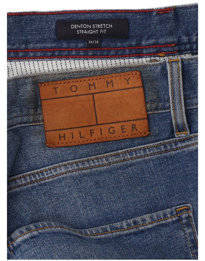 TOMMY HILFIGER Mens Denton Straight Jeans W34 L34 Blue Cotton