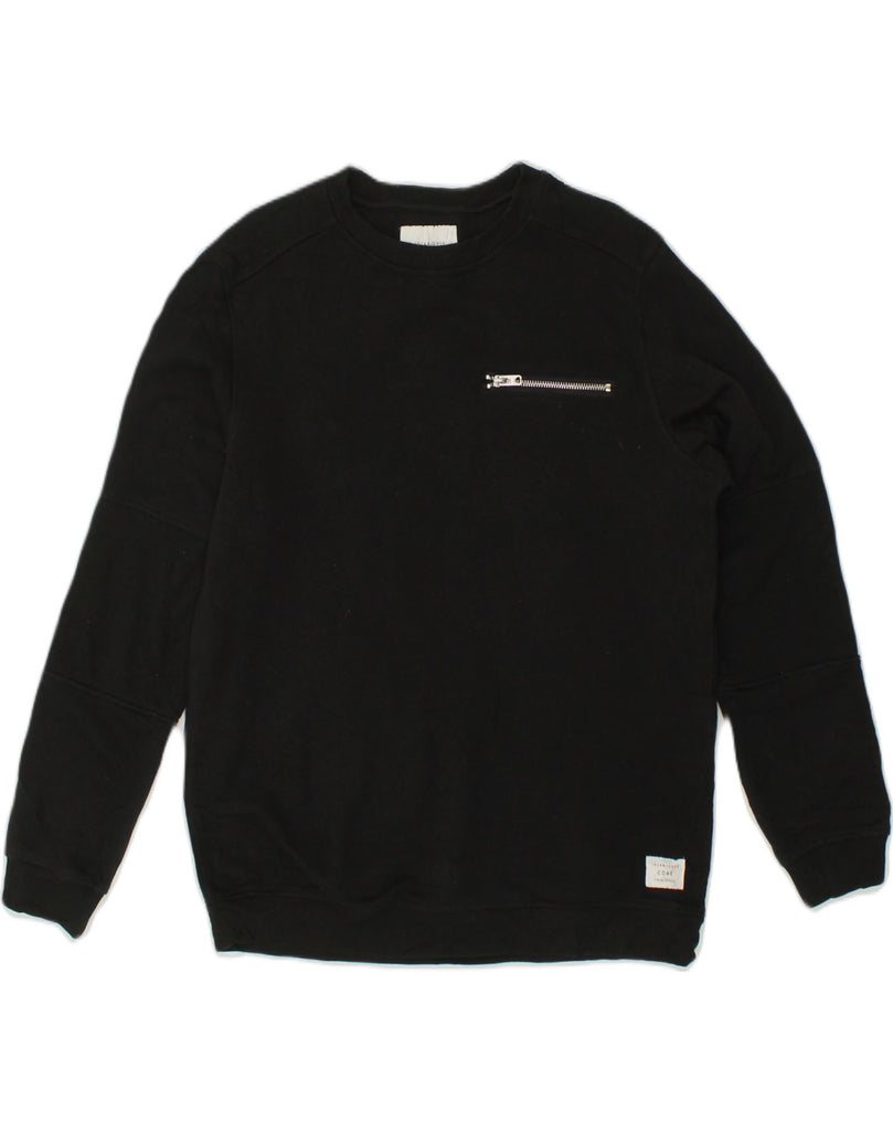 JACK & JONES Mens Sweatshirt Jumper Medium Black Polyester | Vintage Jack & Jones | Thrift | Second-Hand Jack & Jones | Used Clothing | Messina Hembry 