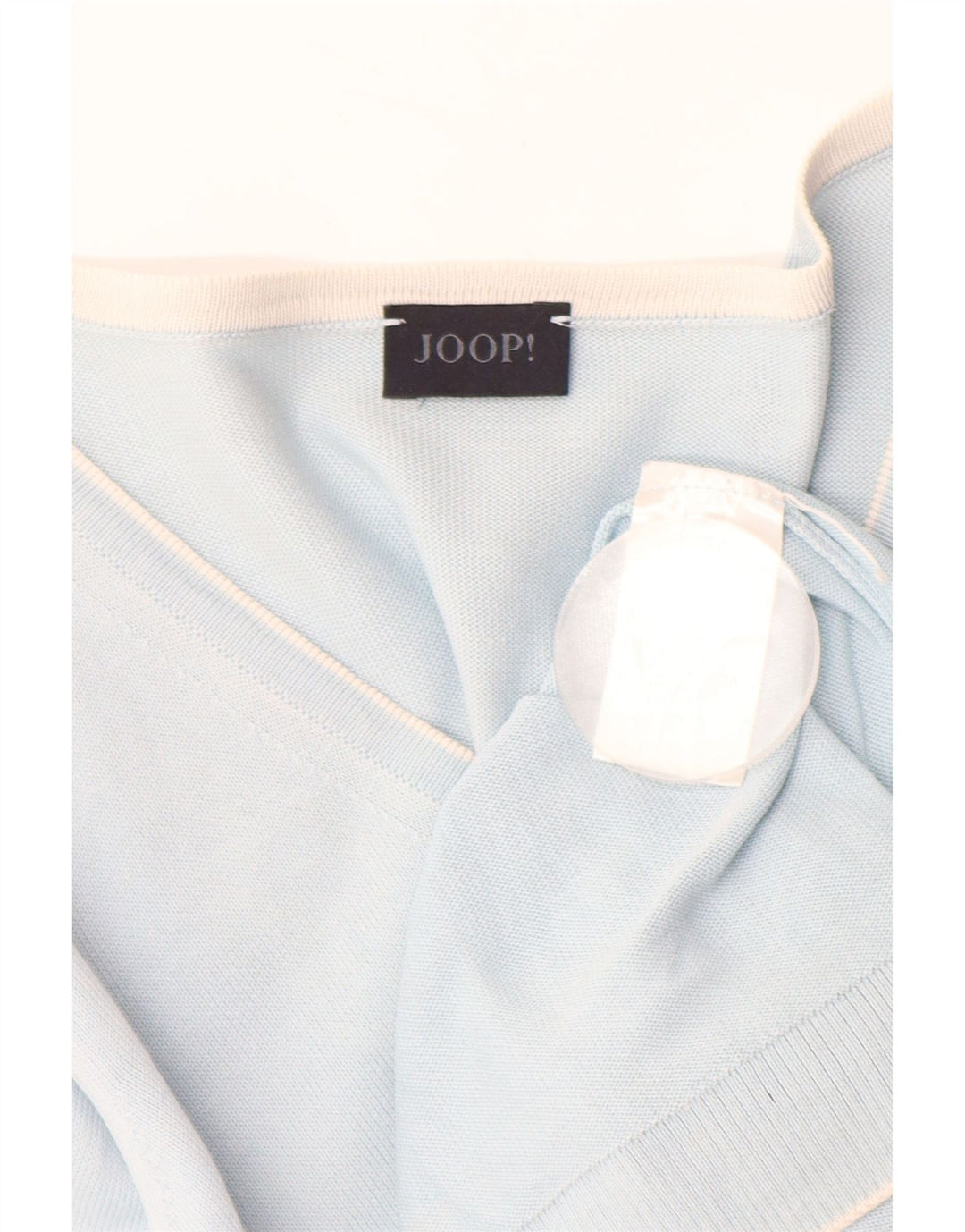 JOOP Womens V-Neck Jumper Sweater EU 38 Medium Blue Cotton