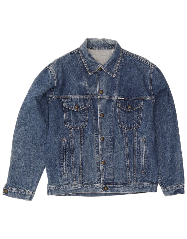 CLARK Mens Denim Jacket UK 38 Medium Blue Cotton