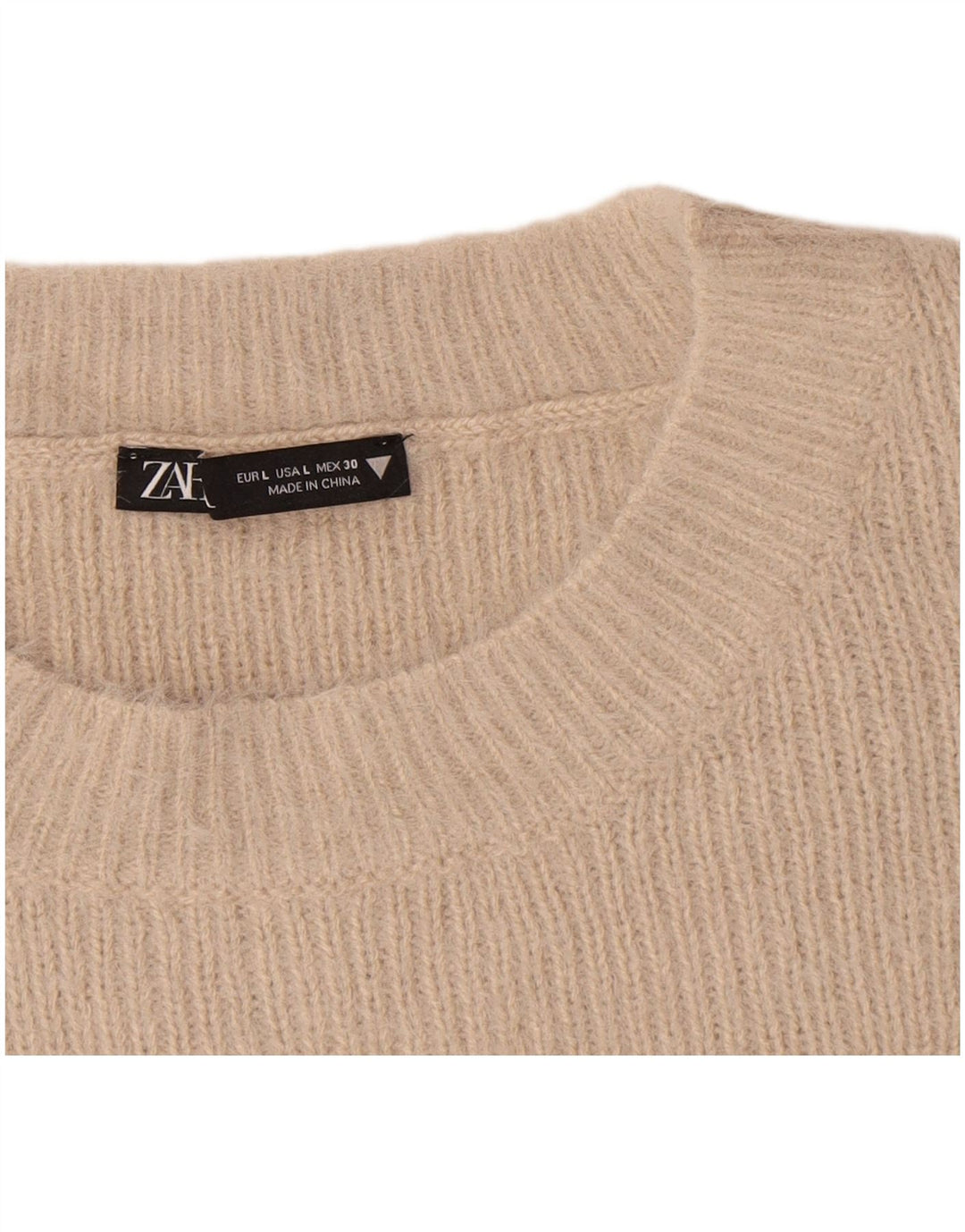Zara Womens Crop Vest Tank Top UK 16 Large Beige