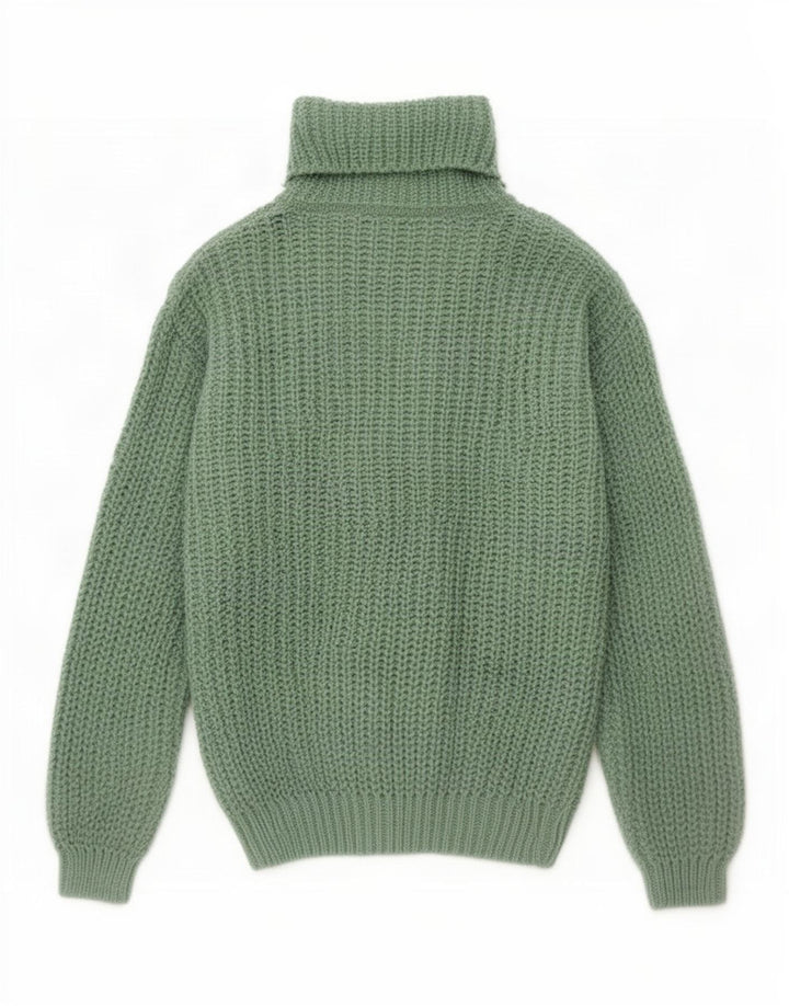 Vintage Womens Roll Neck Jumper Sweater UK 14 Medium Green