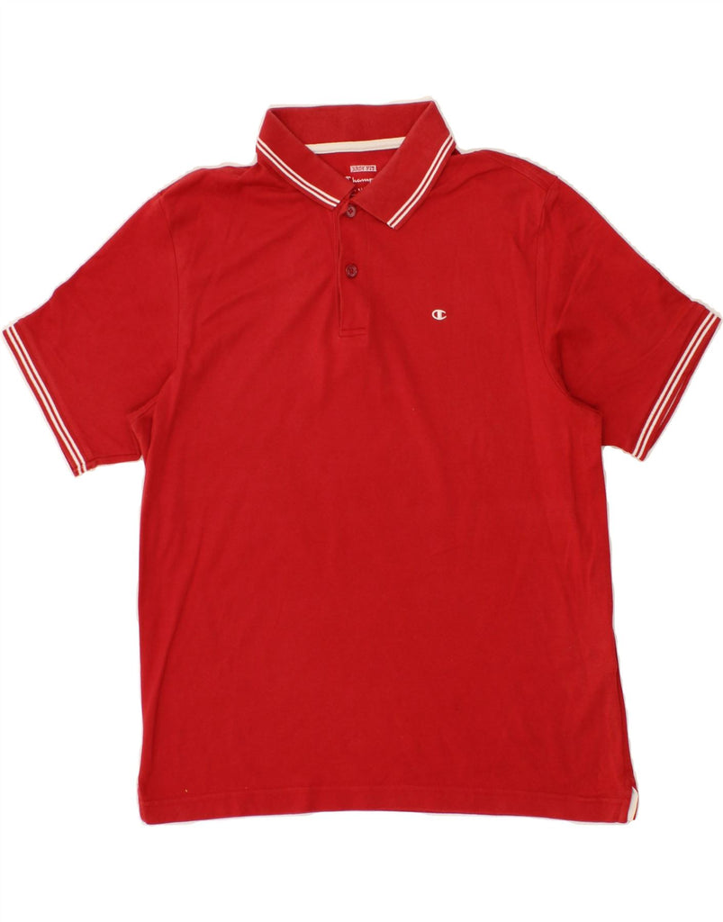 CHAMPION Mens Easy Fit Polo Shirt Medium Red Cotton | Vintage Champion | Thrift | Second-Hand Champion | Used Clothing | Messina Hembry 