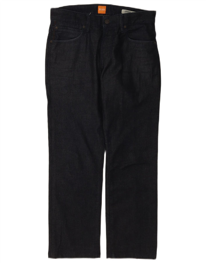 Hugo Boss Mens Straight Jeans W30 L27 Navy Blue Cotton
