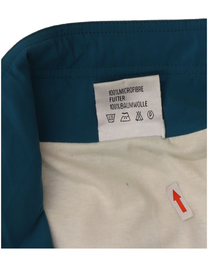 Vintage Mens Tracksuit Top Jacket Large Blue Colourblock Microfibers