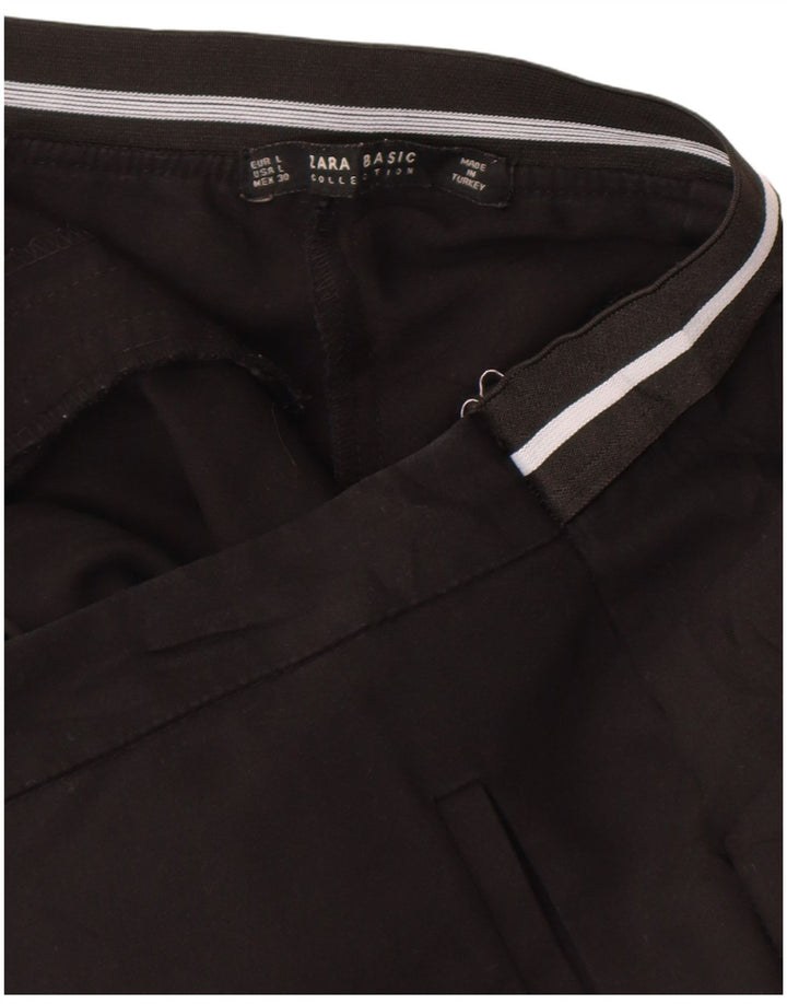 Zara Womens Straight Chino Trousers Large W30 L28 Black