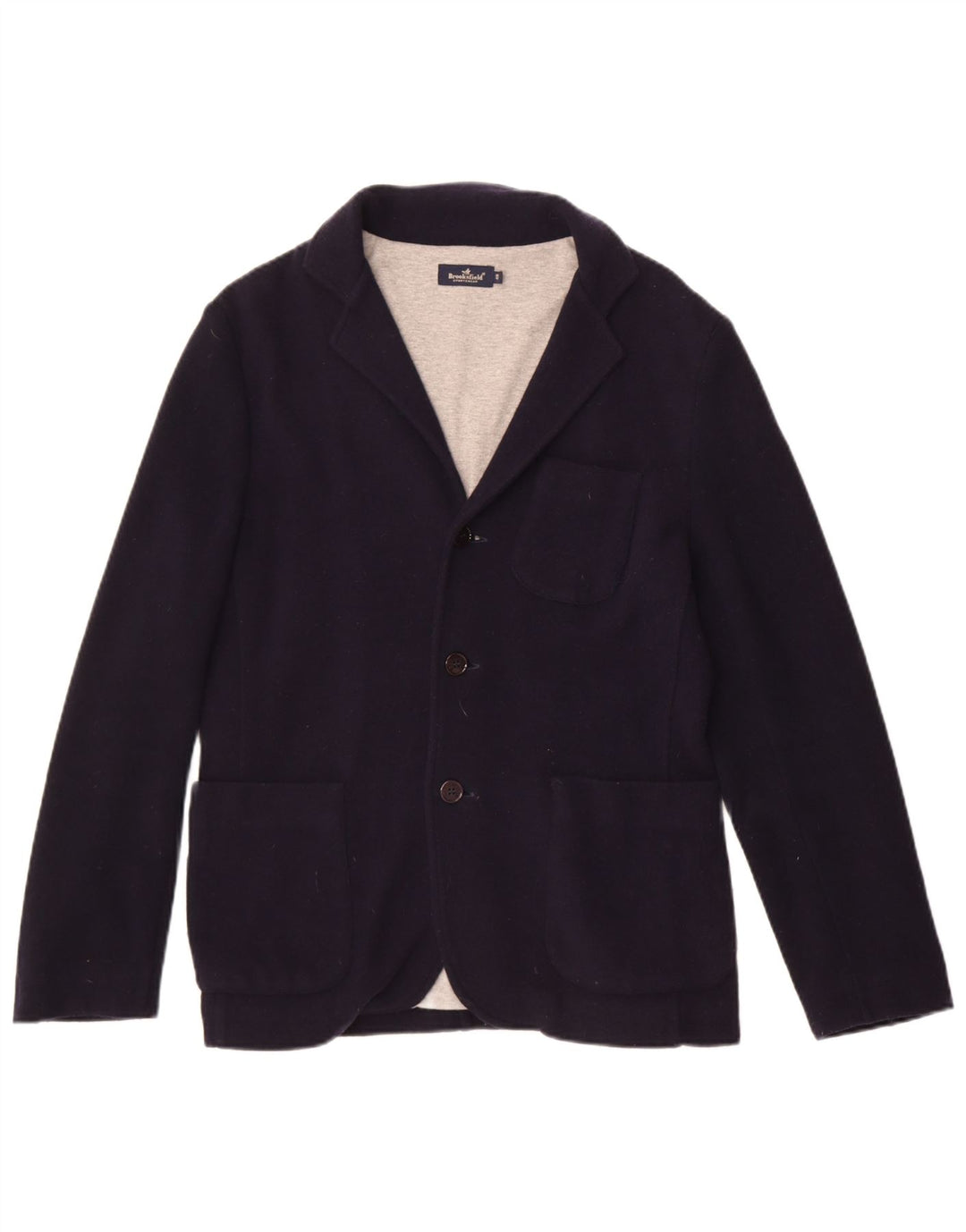Brooksfield Mens Knit 3 Button Blazer Jacket IT 48 Medium Navy Blue
