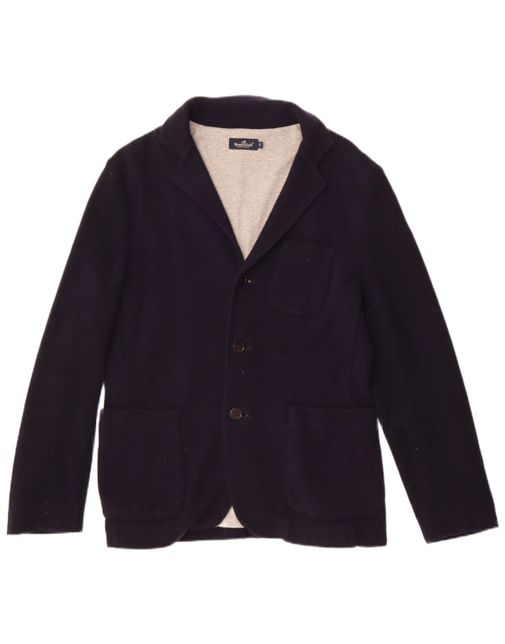 Brooksfield Mens Knit 3 Button Blazer Jacket IT 48 Medium Navy Blue