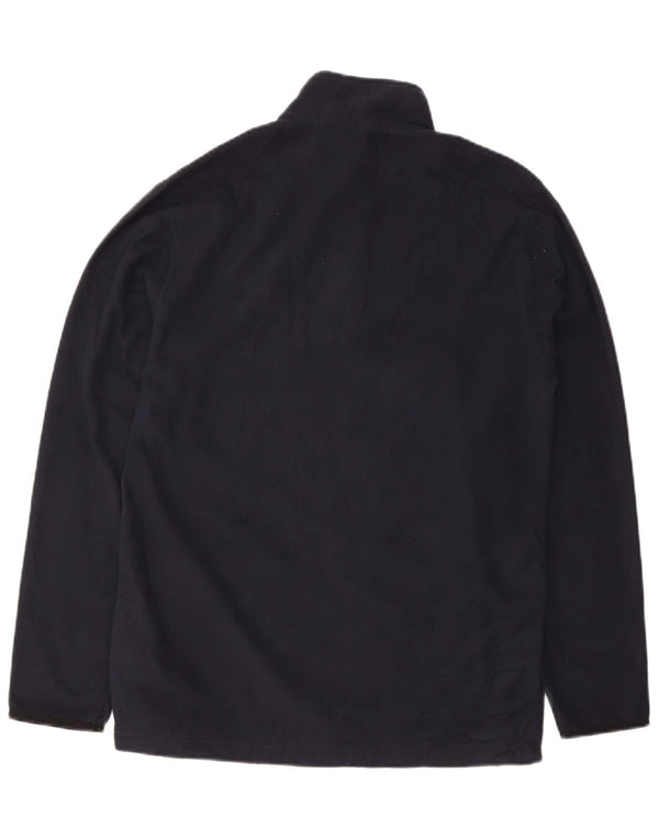 Champion Mens Zip Neck Fleece Jumper Large Navy Blue Polyester
