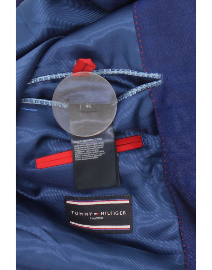 Tommy Hilfiger Mens 2 Button Blazer Jacket IT 46 Small Blue Virgin Wool