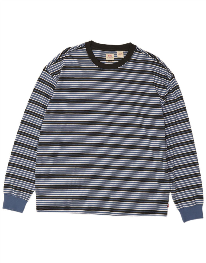 Levi's Mens Oversized Top Long Sleeve Medium Blue Striped Cotton