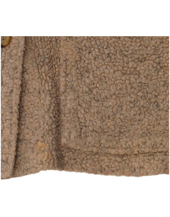 Columbia Womens Oversized Fleece Jacket UK 10 Small Beige Acrylic