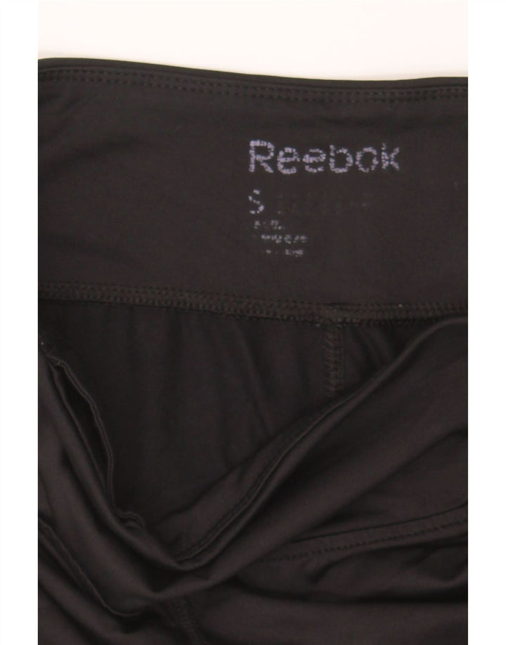 REEBOK Womens Capri Leggings UK 8 Small  Black Vintage Reebok and Second-Hand Reebok from Messina Hembry 