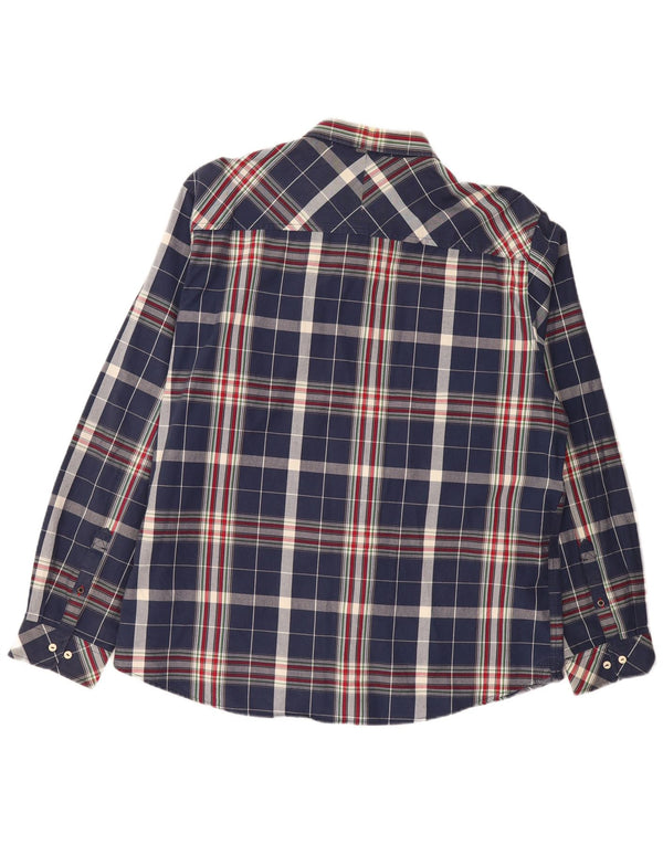 TIMBERLAND Mens Earthkeepers Slim Fit Shirt 3XL Navy Blue Check Cotton