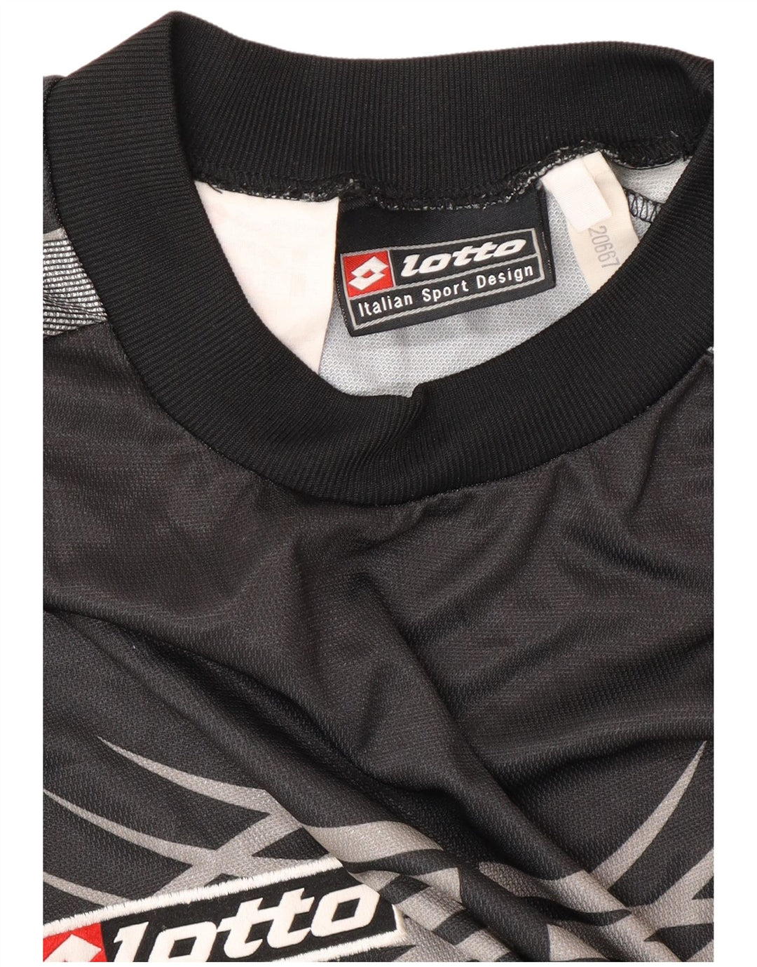 LOTTO Mens  Juventus 2001-2002 Home Graphic Jersey Top Large Black Sports