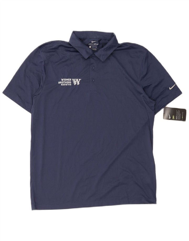 Nike Mens Dri Fit Polo Shirt Medium Navy Blue Polyester