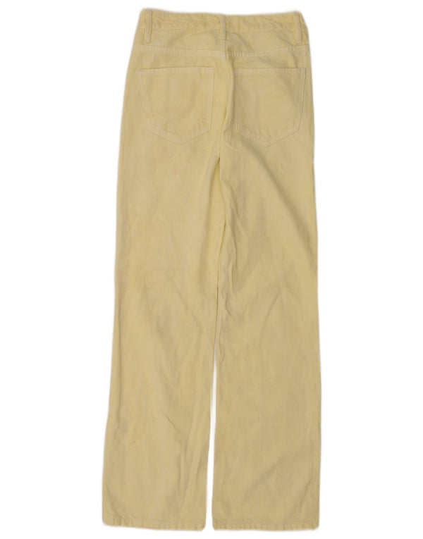 Zara Womens Straight Jeans EU 32 2XS W22 L30 Yellow Cotton