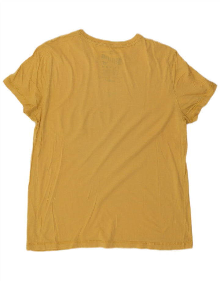 MUSTANG Mens Graphic T-Shirt Top Large Yellow Cotton