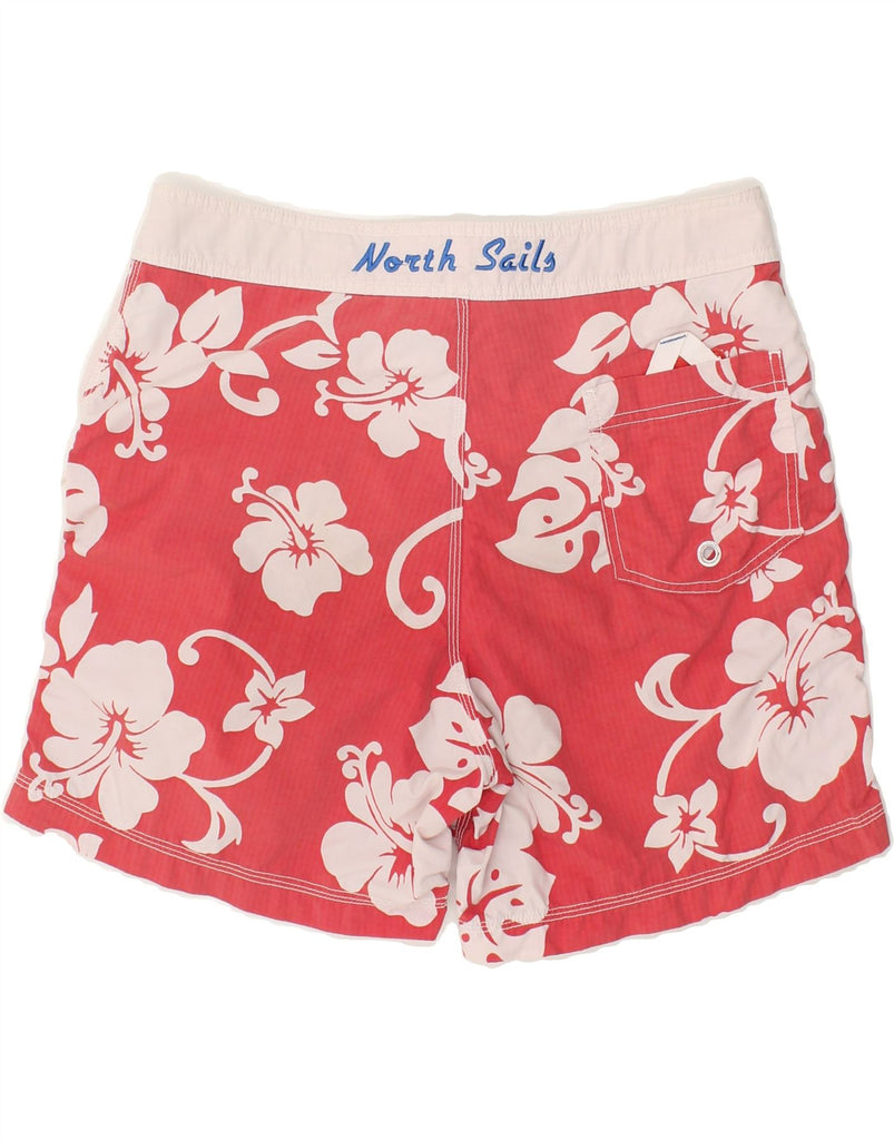 NORTH SAILS Mens Swimming Shorts Small Red Floral Polyamide | Vintage North Sails | Thrift | Second-Hand North Sails | Used Clothing | Messina Hembry 