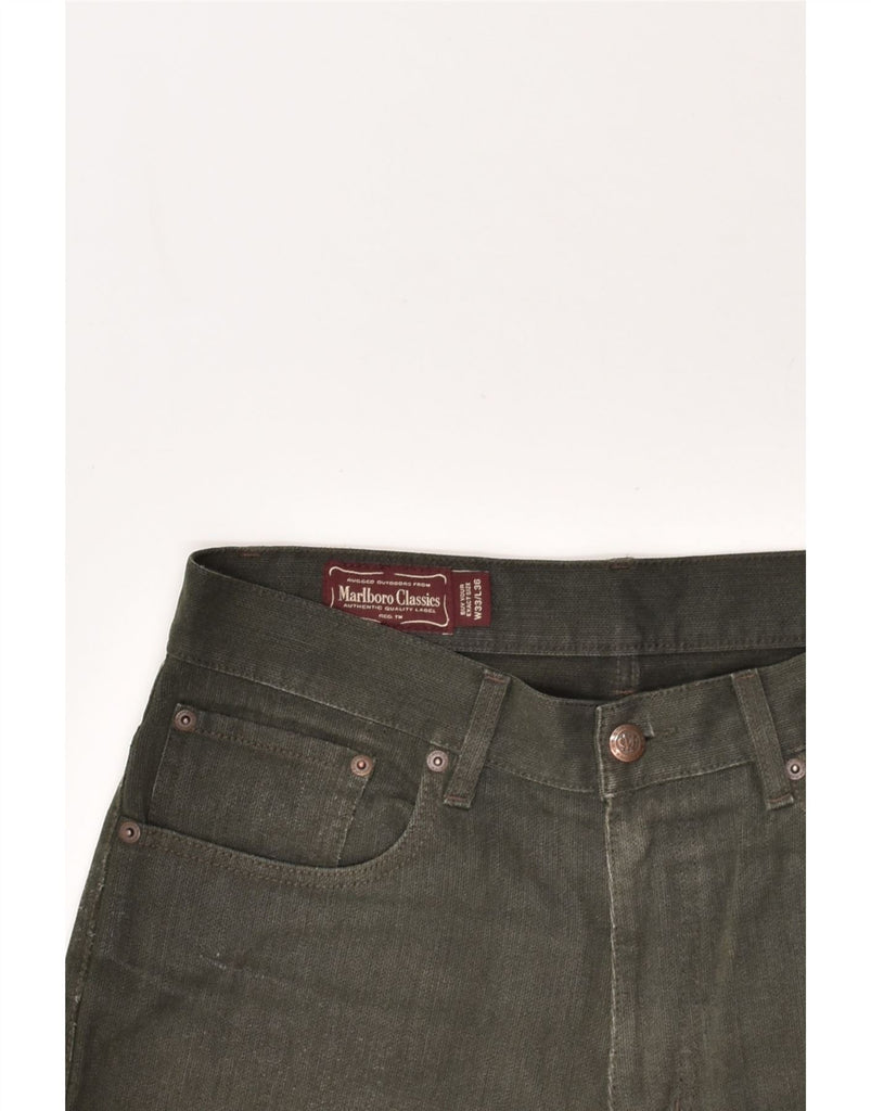 MARLBORO CLASSICS Mens Straight Casual Trousers W33 L36 Grey Cotton | Vintage Marlboro Classics | Thrift | Second-Hand Marlboro Classics | Used Clothing | Messina Hembry 