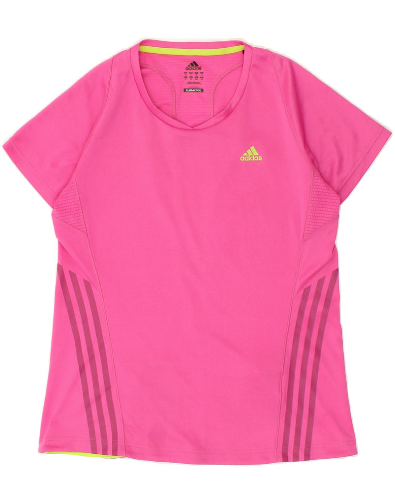 ADIDAS Womens Climacool T-Shirt Top UK 18 XL Pink Polyester | Vintage Adidas | Thrift | Second-Hand Adidas | Used Clothing | Messina Hembry 