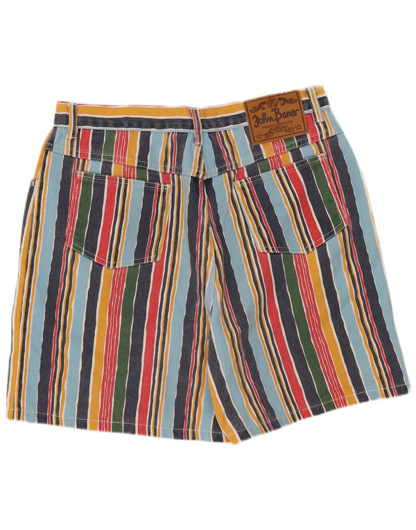 John Baner Womens Casual Shorts UK 16 Large W32 Multicoloured Striped