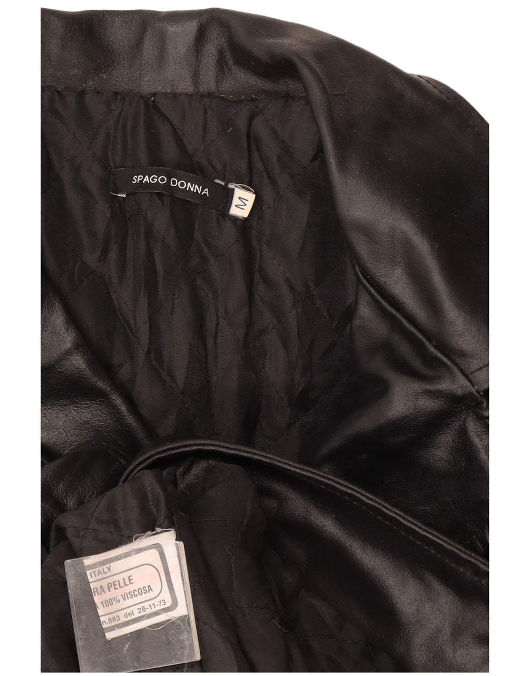 Vintage Womens Leather Coat UK 12 Medium Black Leather