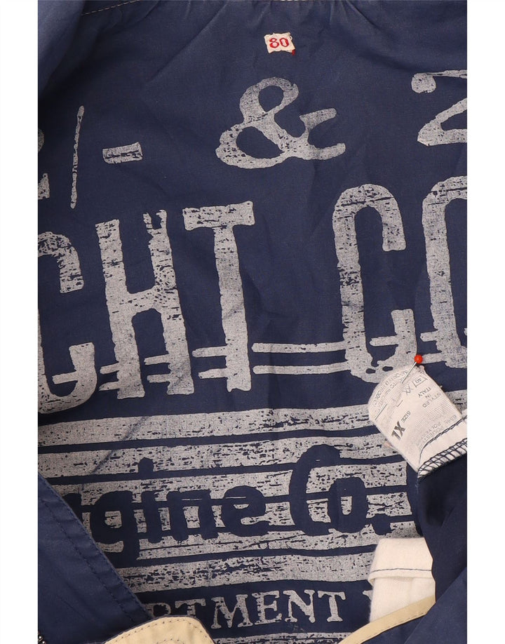 Vintage Mens Utility Jacket UK 42 XL Navy Blue Polyester