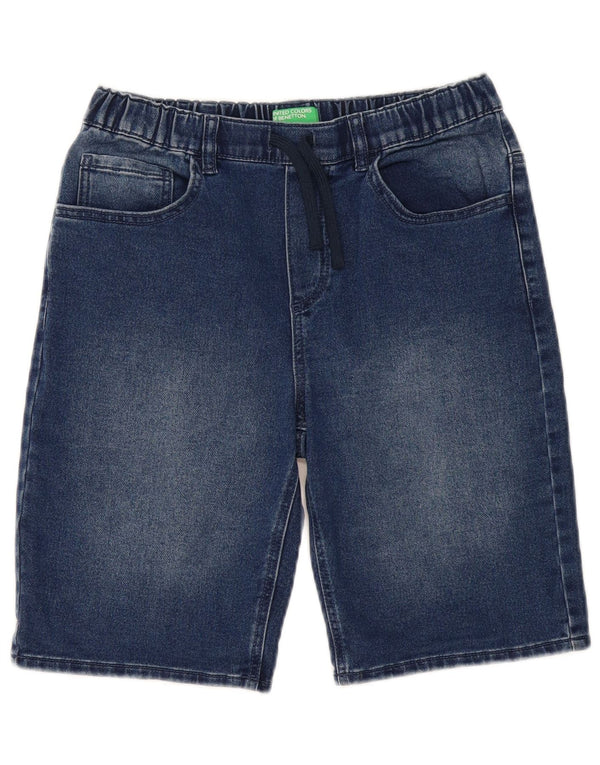Benetton Boys Denim Shorts 13-14 Years 3XL W30 Blue Cotton