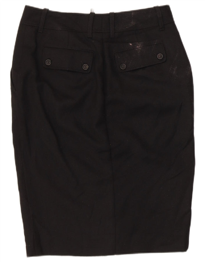 Belstaff Womens Graphic Pencil Skirt IT 44 Medium W30 Black Wool