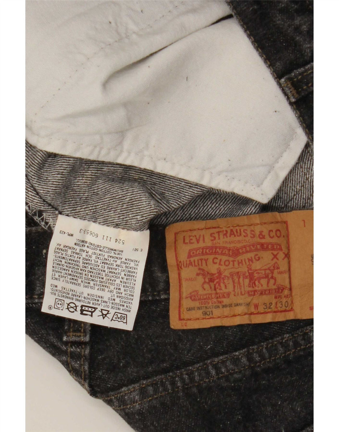 Levi's Womens 901 Tapered Jeans W32 L30 Grey Cotton